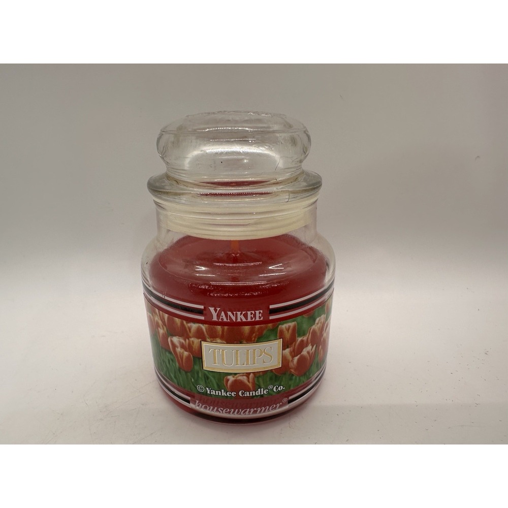 Vintage 90s Yankee Candle Tulips Black Band 3.7 oz Retired Scent New
